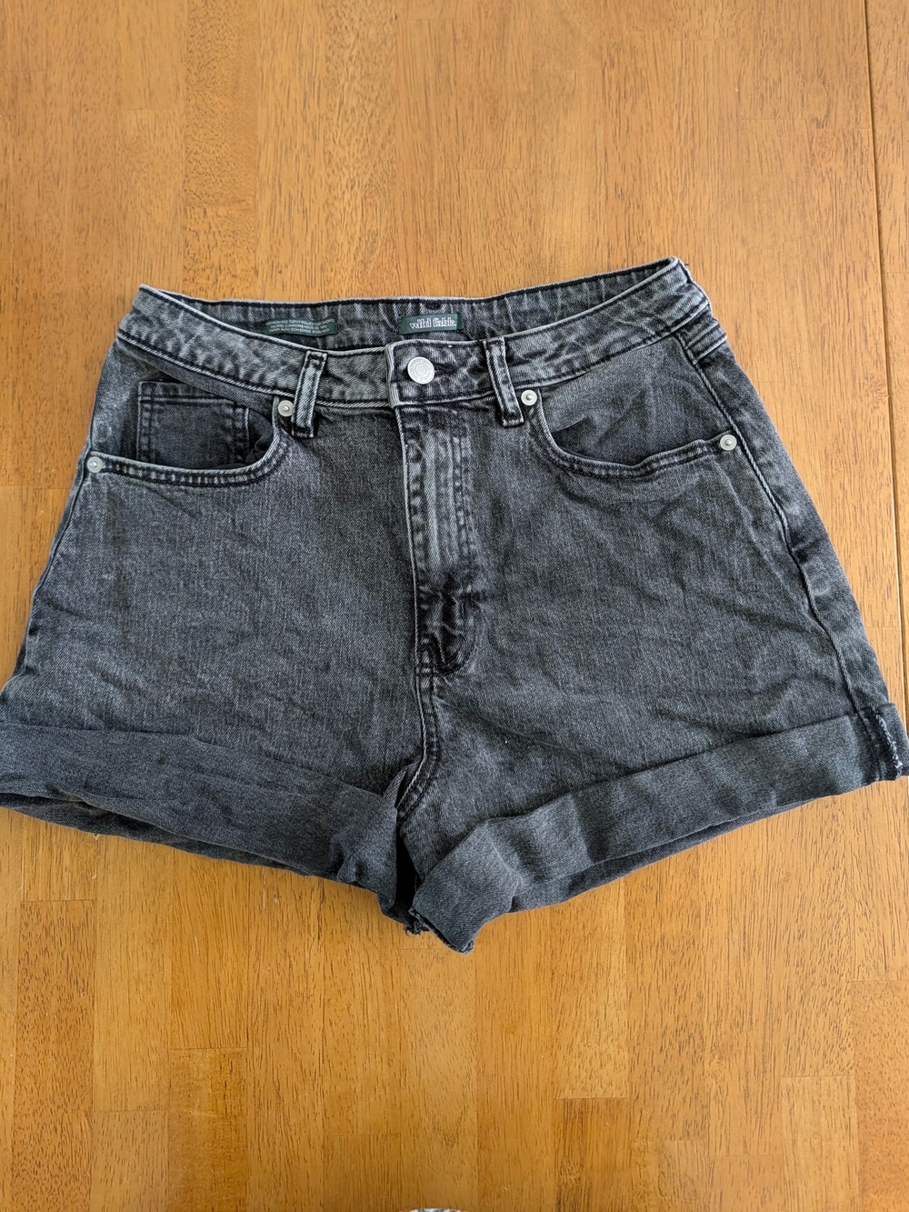 Wild Fable Black Denim Super High Waisted Shorts Women's Size 8